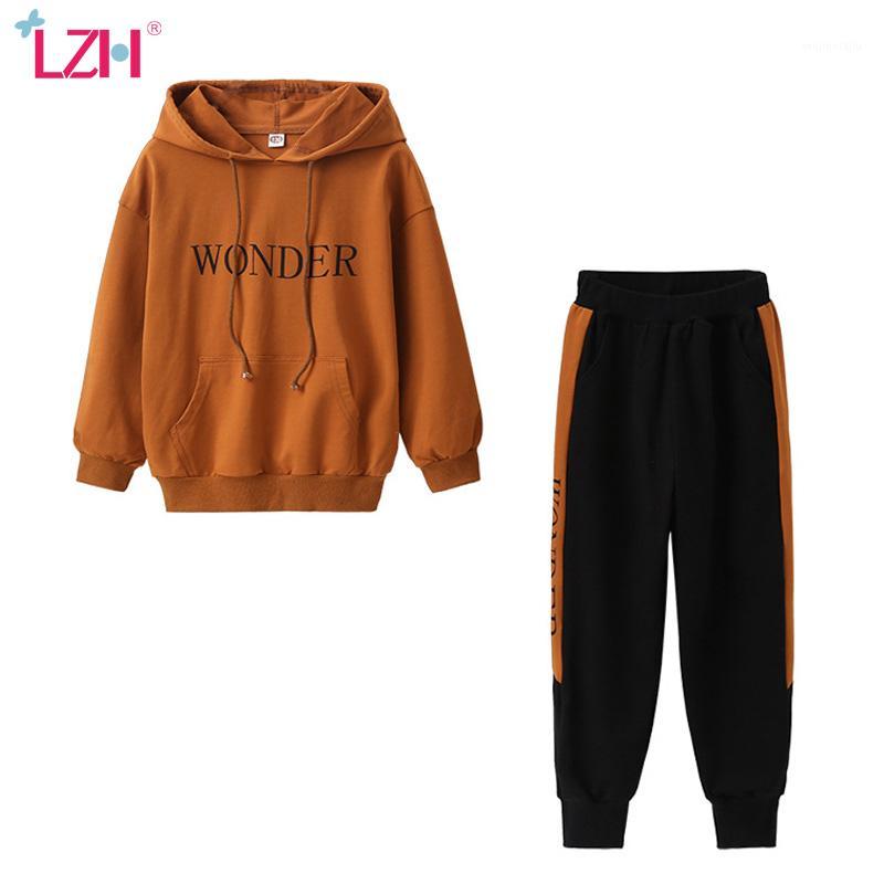 

LZH 2020 Autumn Winter Teens Children Girls Clothes Sweater+Pant 2pcs Outfit Suit Kids Tracksuit For Girl Clothing Set 5-14 Year1, Navy blue