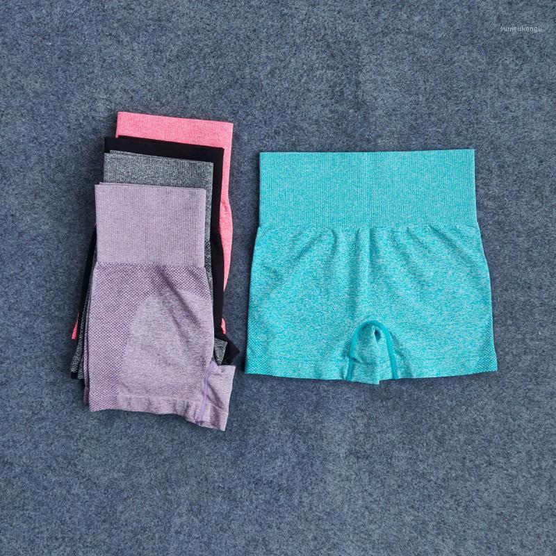 

High Waist Spandex Gym Shorts Scrunch BuLeggings Women Yoga Fitness Running Summer Bodybuilding Workout Seamless Shorts1, Blue
