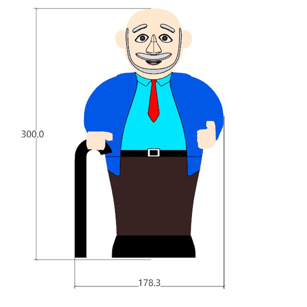 3m high inflatable Abraham model,giant holland cartoons,old man with stick for advertising-image-711964418