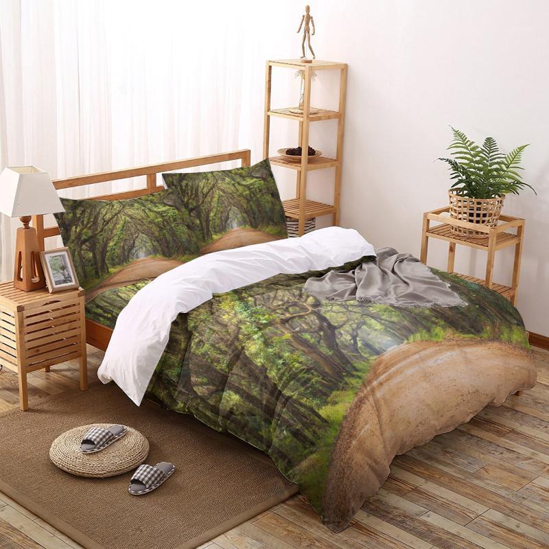 

Oak Tree Printed Duvet Cover Set 4 Piece Bedding Set Home Textile Customizable1, As pic