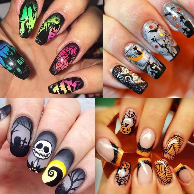

10 Pcs/set Waterproof Nail Art Transfer Stickers Long-lasting Foil Christmas Sky Nail Starry Sticker Halloween Decal Hologr Y8S8