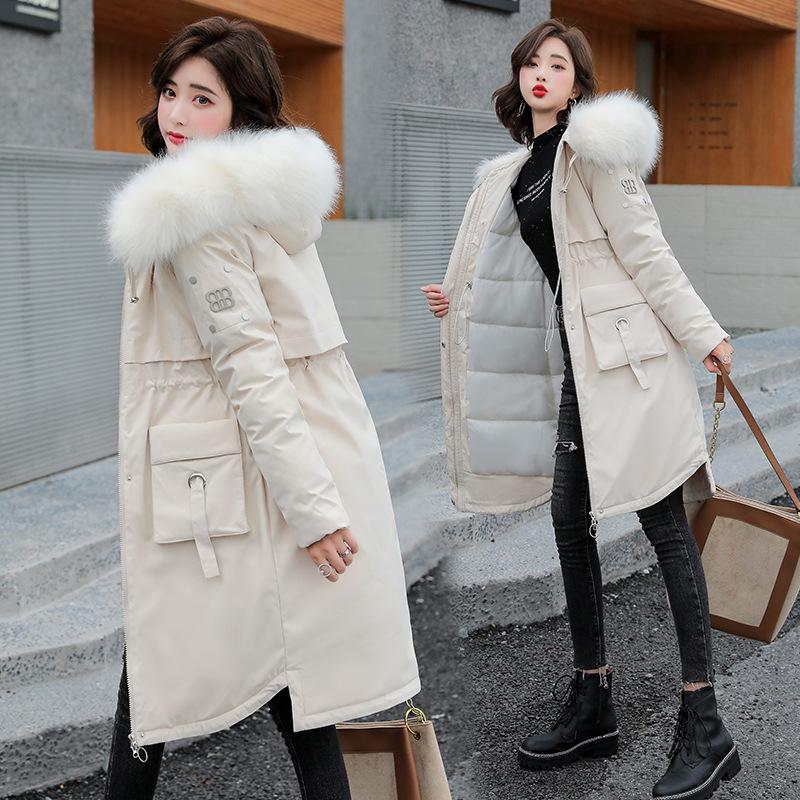 

2020 Winter Jacket Women Warm Thicken Hood Winter Coat Women Cotton Parka Plus Size Overcoat M503, Blue