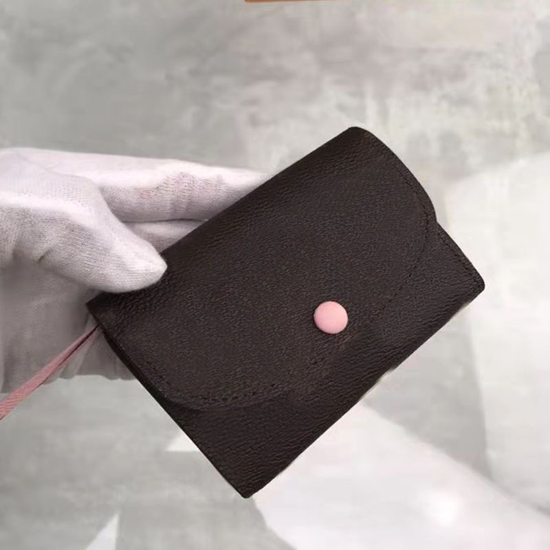 

Newest Tri fold short Wallet Coin Women purse Card Holder High quality Luxurys Designers L Wallets Hasp Pocket with packaging box Dust Bag PM Size Small, Old flower red