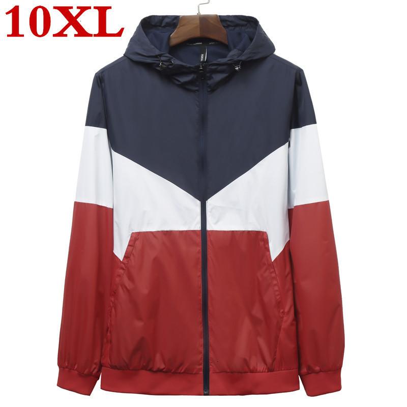 

Spring and autumn new men's jacket fashion hooded jacket with print Casual shirt for young men plus size 10XL 9XL men clothing, Black