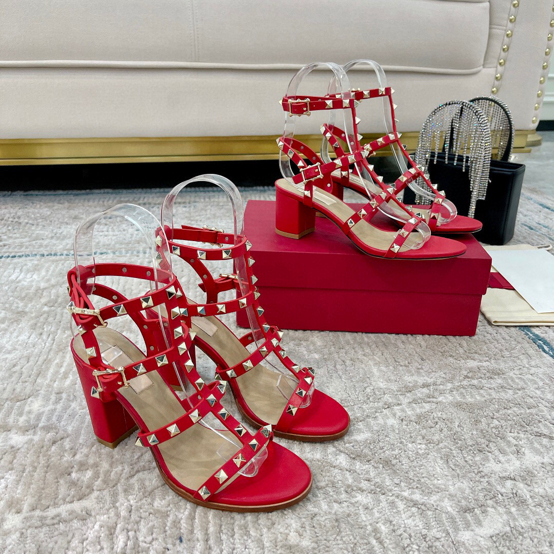 

2022 spike ballerina rock studs pointed toe shoes buckle platform pumps wedding Studs high heels matte rivets Sandals Studded Strappy Dress Shoes valentine heel, 06