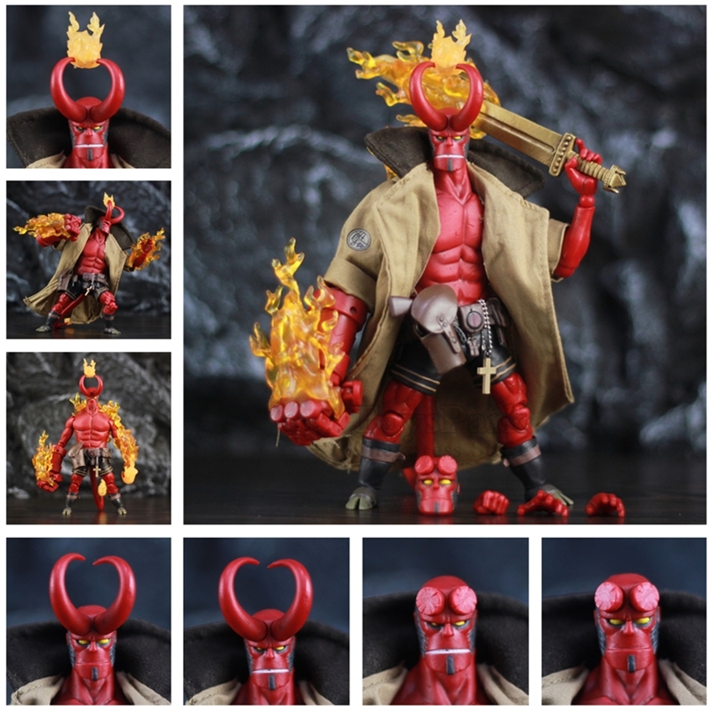 

Hellboy Anung Un Rama 1/12 6" Action Figure Cloth Gown Sword Gun KO 1000toys Mike Mignola Big Baby Variant Comic Movie Toys Doll T200505