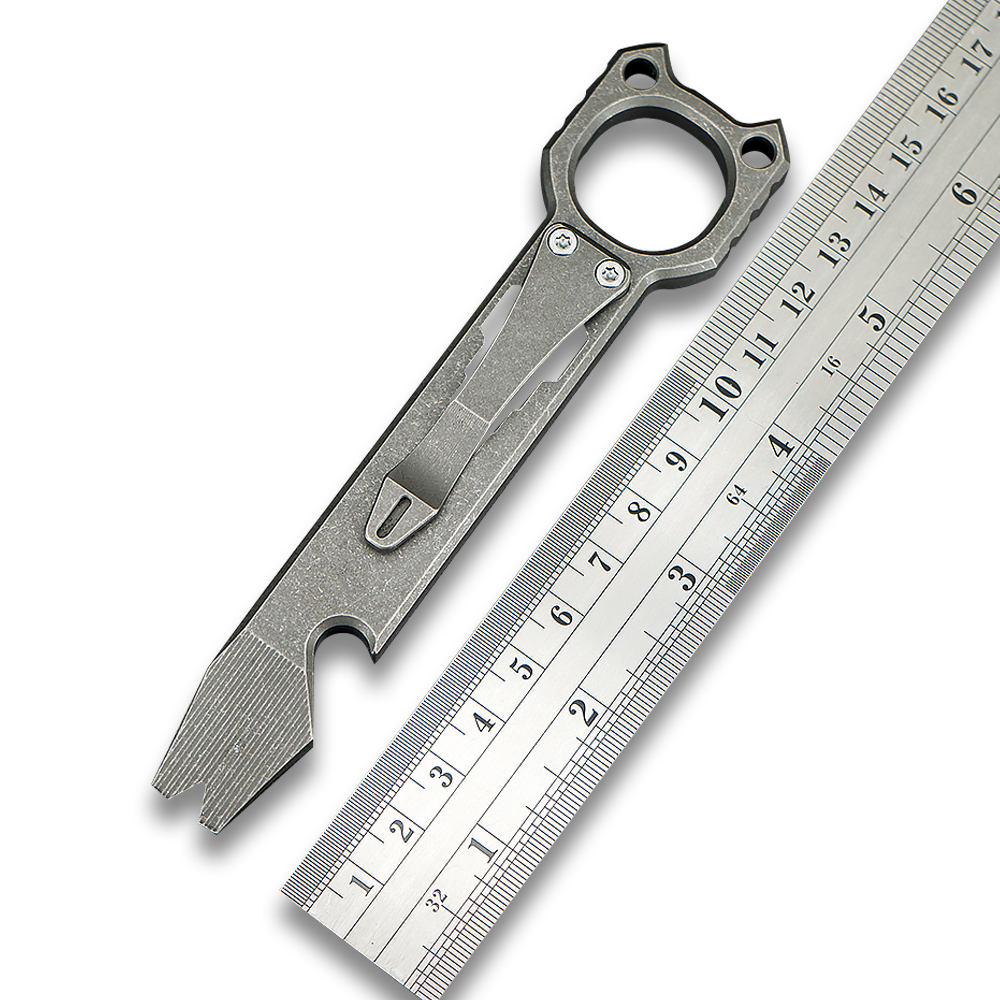 New Twosun CNC Titanium EDC Outdoor Prybar Bottle Opener With Pocket Clip TS-EDC03-image-631499426