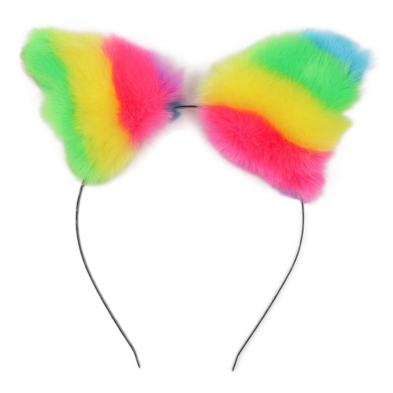 

Women Headwear Plush Fluffy Decorative Cosplay Unique Pretty Props Ear Colorful Lovely Headband Fancy Eye-catching