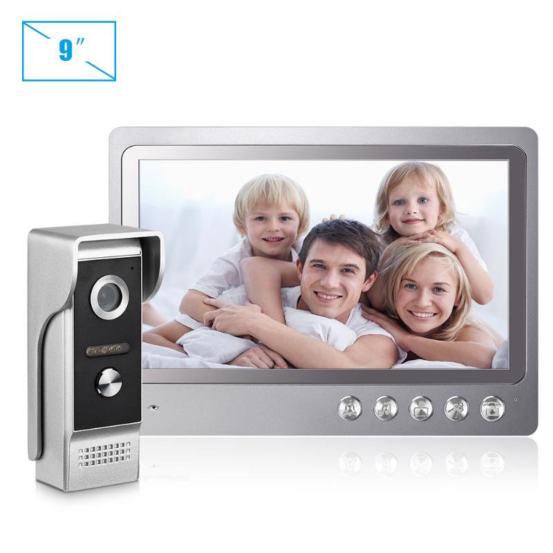 

Video Door Phone Intercom System Wired Doorbell Camera With 9 Inch Monitor,Visual Intercom With Waterproof Outdoor IR Camera