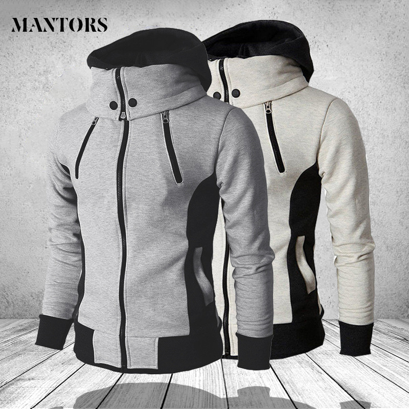 

Men's Hoodie 2020 Autumn Winter Men Fleece Hooded Sweatshirts Fashion Stitching Male Casual Brand Clothing Sportswear Outwear, Cc137 black
