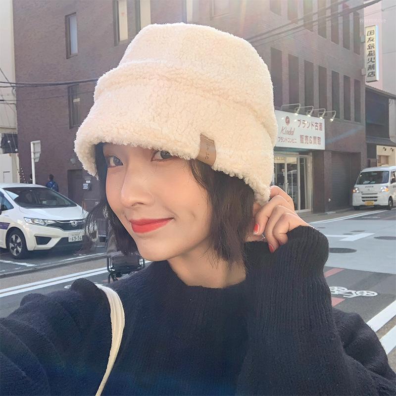 

Lamb Hair Basin Hat Women 2020 Winter Fashion Hat Fisherman Warm Ear1, Brown