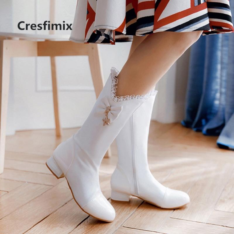 

Women Fashion High Quality White Long Boots Lady Leisure European Style Black Boots Female Stylish Botas Femininas E3074