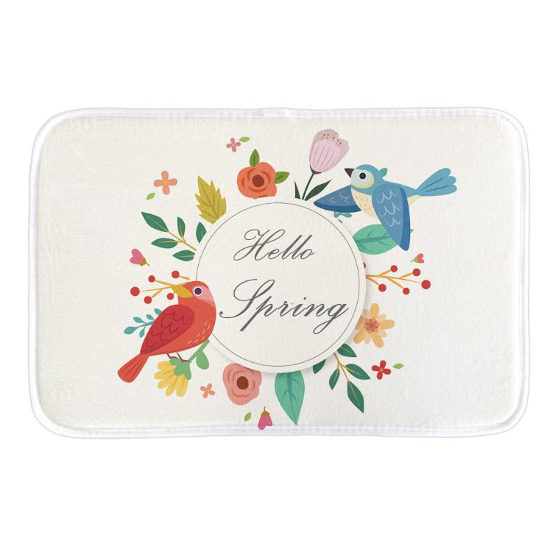 

Hello Spriing Home Welcome Doormat Flowers Decor Door Mats For Living Room Soft Short Plush Fabric Indoor Outdoor Floor Mat, Ddsp009