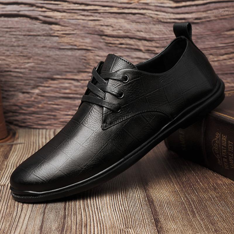 

men dress shoes genuine leather business Stylish lace up fashion oxfords Gentleman's comfortable formal Wedding shoes men1, Black
