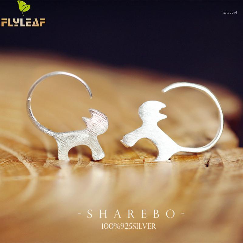 

Stud Flyleaf 100% 925 Sterling Silver Cute Cat Earrings For Women Fashion Style Girl Jewelry1