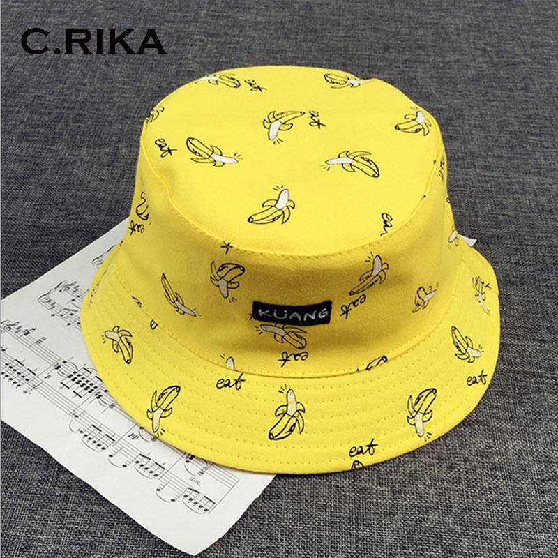 

Panama Two Side Reversible unisex fashion Bucket Hat Bob Caps Hip Hop Gorro Men Summer Cap sad boys Beach Sun Banana Bucket Hat, Yellow