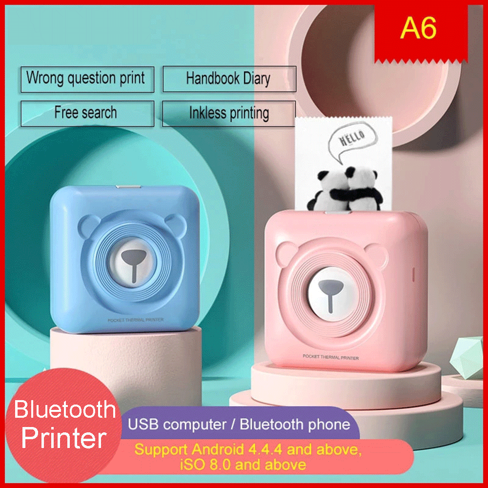 

Portable Bluetooth Photo Mini Thermal printer Pocket inkless clearly printing for Mobile Android iOS