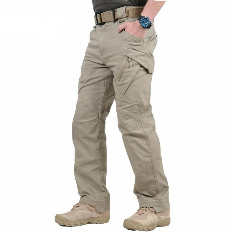 

IX9 City Tactical Cargo Pants Men Combat SWAT Army Pants Cotton Many Pockets Stretch Flexible Man Casual Trousers XXXL1, Black