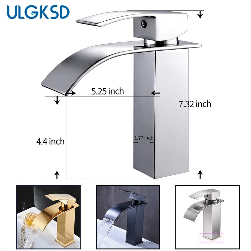 

Free Shipping Deck Mounted Waterfall Bathroom Faucet Chrome Brass Spout Vanity Sink Mixer Tap For Bathroom