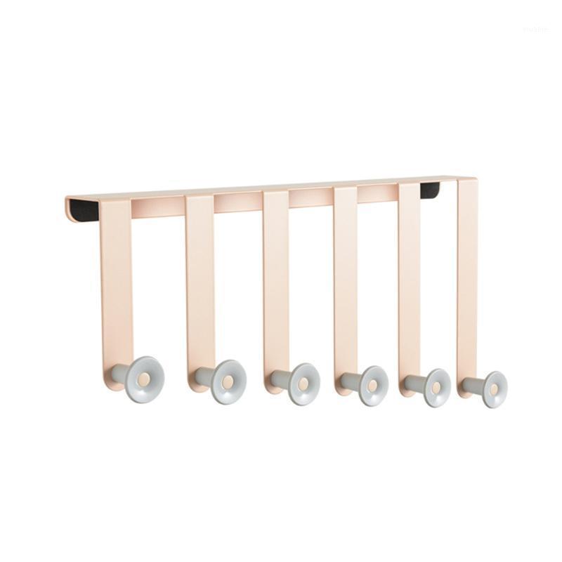 

Over-The-Door Hook Rack Sturdy Metal 6 Hooks Hanger Storage Holder Hanging Coat Hat Towels1