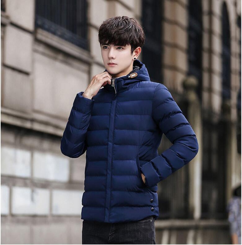 

2021 New Winter Men Jackets Coat Cotton Thick Male Hooded Warm Coats Sportswear Men's Overcoat Windbreaker XSGL, Blue