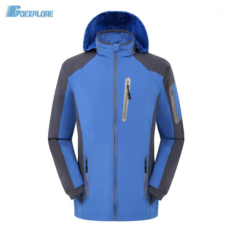 

Dropshipping new autumn outdoor camping hiking jackets waterproof rain warm softshell single layer windstopper jacket men1, Black