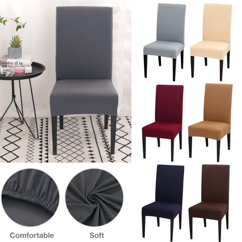 

1pc Solid Color Chair Cover Spandex Stretch Elastic Slipcovers Chair Covers White For Dining Room Kitchen Wedding Banquet Hotel