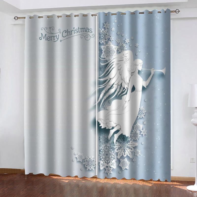 

Luxury Blackout 3D Window Curtains For Living Room Bedroom white beauty curtains christmas curtain, As pic