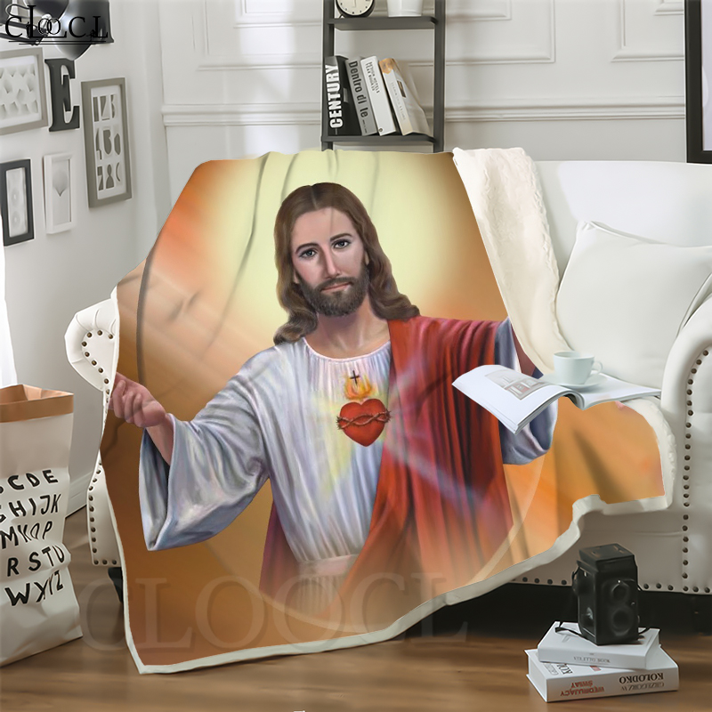 

CLOOCL Catholic Jesus 3D Print Harajuku Air Conditioning Blanket Sofa Teens Bedding Throw Blankets Plush Quilt