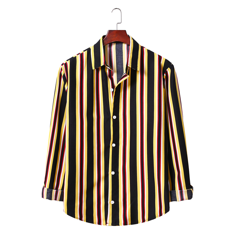 

2021 New Casual Striped Men Splicing Designer Brand Slim Fit Shirts Long Sleeve Shirt Man Summer Men's Clothing Xmri, 9mw-al014-heihong