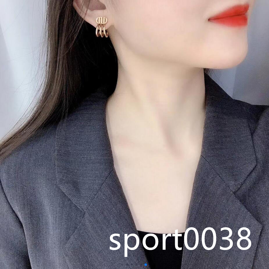 

Retro Designer Earring Stud Letter Charm Earrings Fashion Statement Brand Jewelry For Women Lady Party Wedding Lovers, Golden;silver