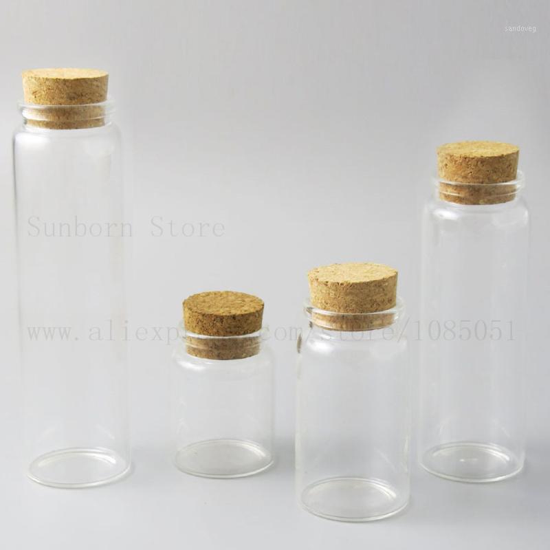 

4oz 10oz 20oz Big Empty Transparent Bottle Jar With Cork Stopper Clear Glass Bottle Container for Household Storage use 5pcs1