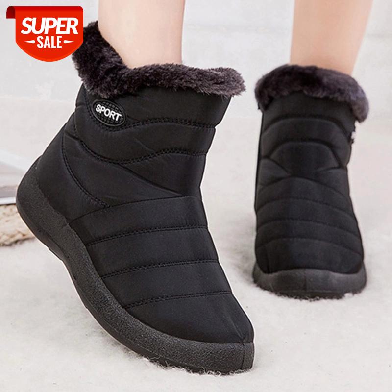 

Woman Snow Boots Waterproof Fashion Ankle Boots For Women Flats Flatform Winter Female Fur Warm Booties Zip Botas Mujer #af1U, Blue
