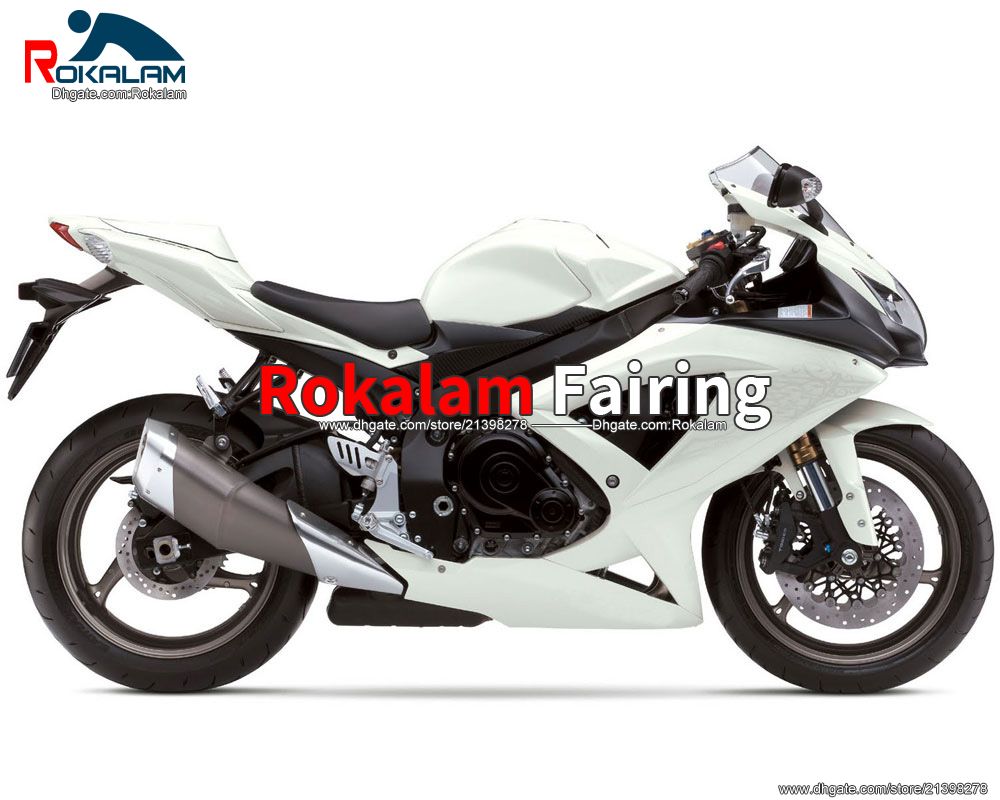 

Motorcycle Bodywork Kits For Suzuki GSX-R750 GSXR750 GSXR600 GSX-R600 08 09 10 2008 2009 2010 K8 White Fairing (Injection Molding), Customize