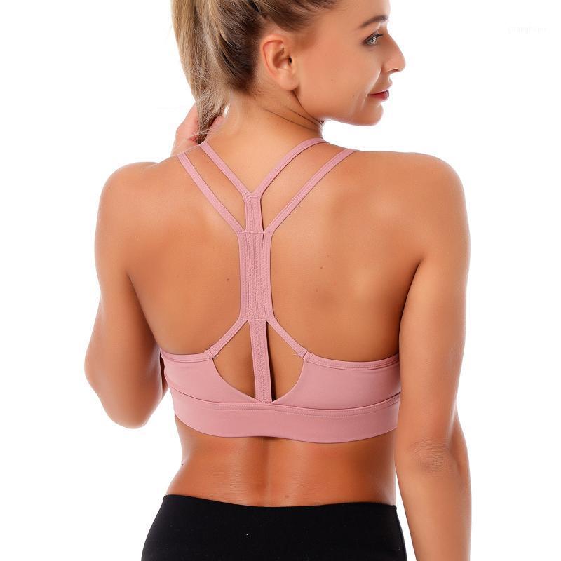 

Fitness Sports Bra for Women Push Up Solid Cross Back Yoga Running Gym Training Workout female Padded Underwear Tops Female1, Black
