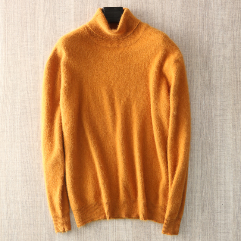 

2021 High quality Warm Sales Men 100% Mink Cashmere Knit Selling Turtlenecks Hot Winter High-hot Jumpers 8-color 7WI7, Green