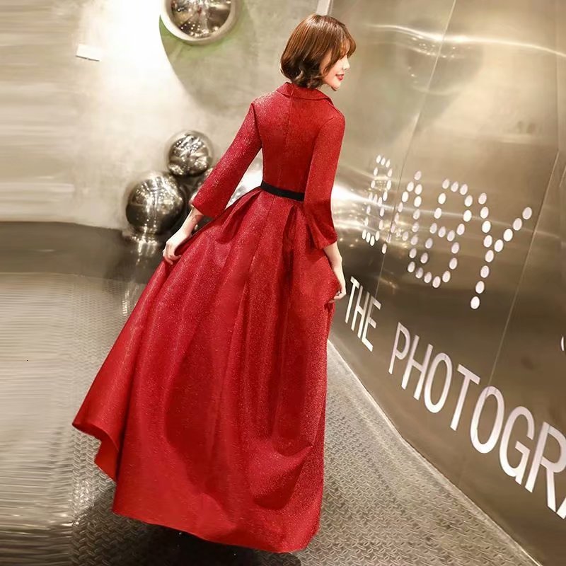 

2021 "robe Soiree", Meaning New Style Decorated v A-line Three Triple Master Dressed Party Clothes" FTZ1 evening, Black