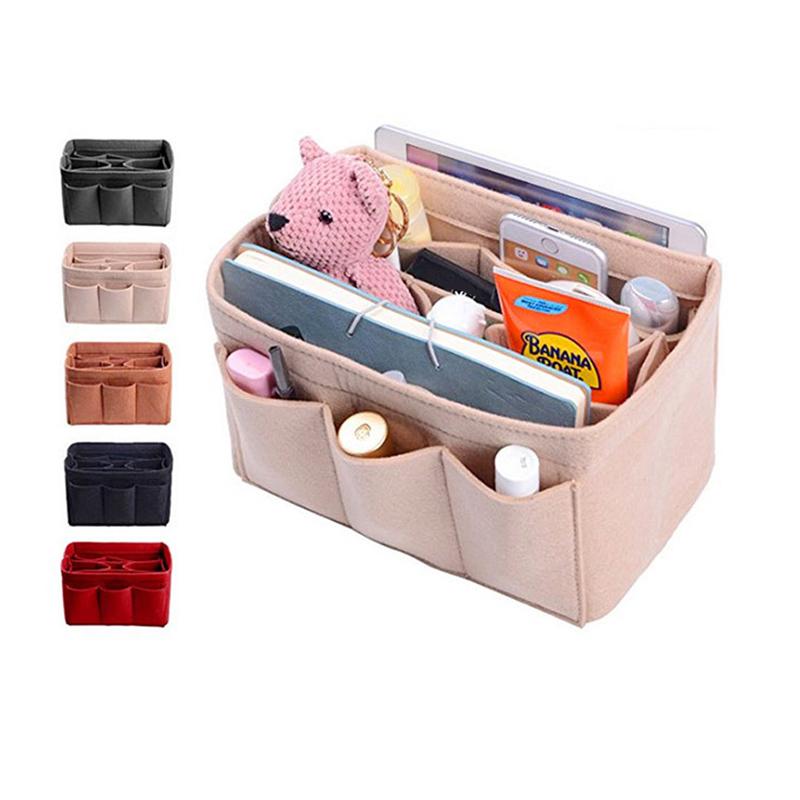 

Women Felt Cloth Insert Cosmetic Bag Multifunctional Make up Bag for Ladies Travel Makeup