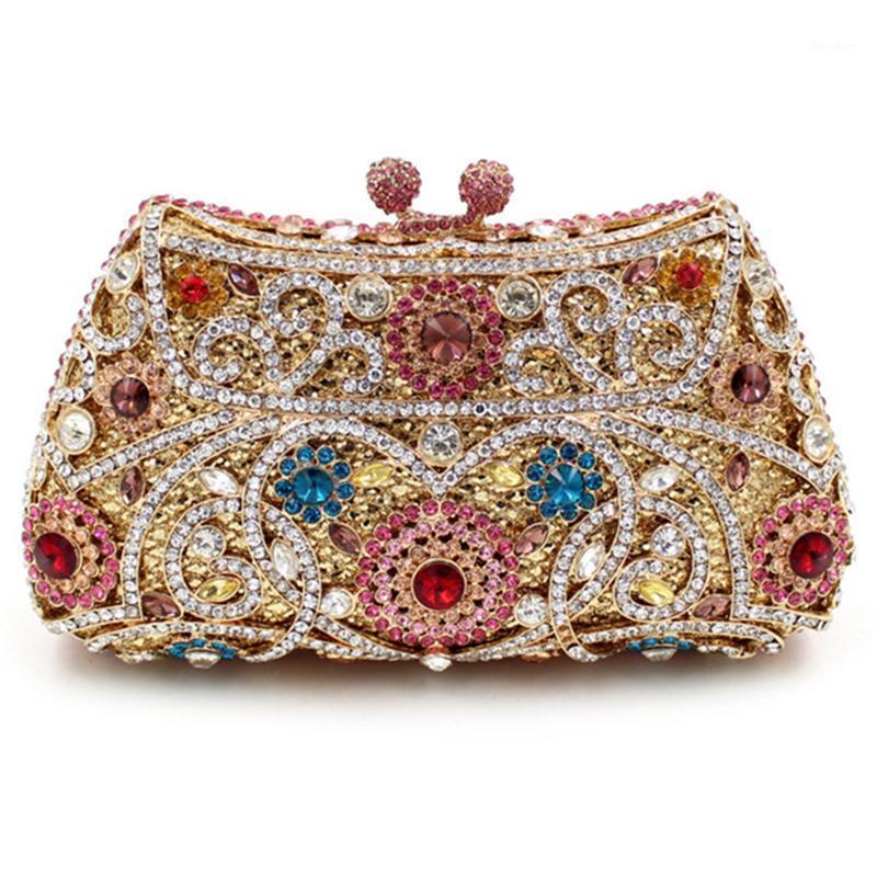 

Luxury Pink Crystal Clutch Bags Hollow Out Women Evening Clutches Handbags Fashion Gemstone Ladies Party Dinner Clutch Purses1