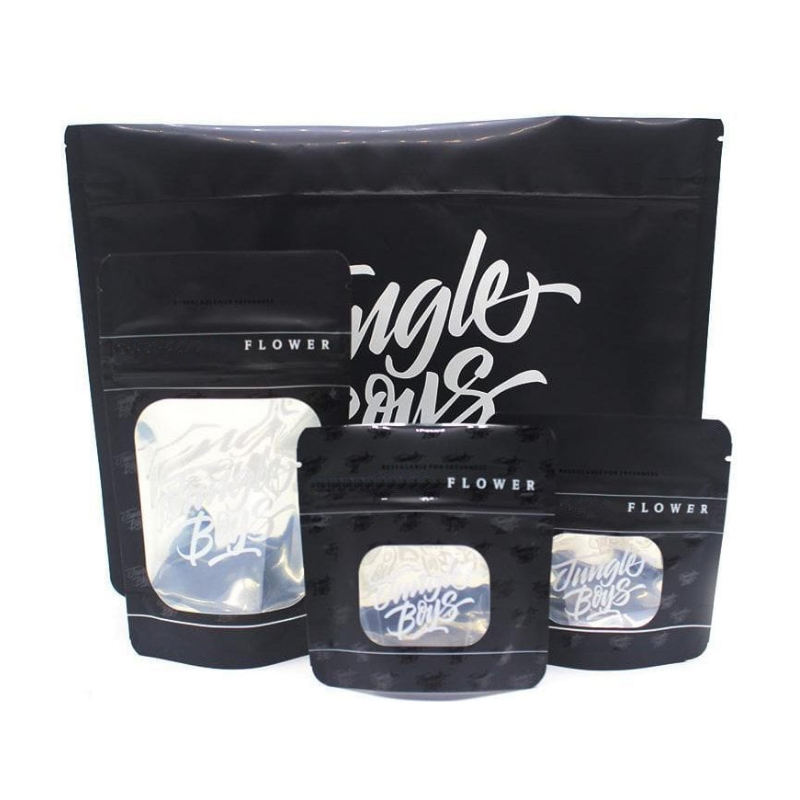 

cookies jungle boys mylar bags 3.5g 7g 14g with clear window resealable smell proof bags for Dry Herb Flowers