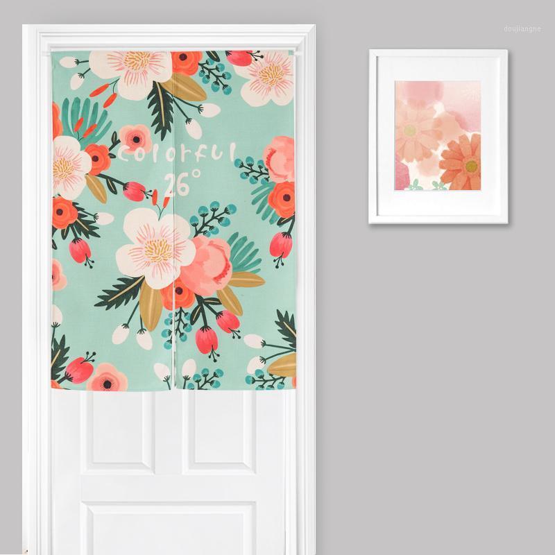 

Home Decor American style Rural Retro Flowers Pattern 3873 Door Curtain Thick Linen Tapestry Study Kitchen Bedroom Curtain1