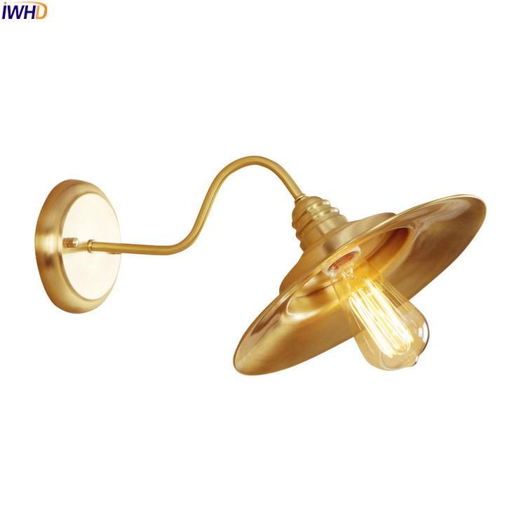 

IWHD Amercian Copper Retro Edison Wall Lights Fixtures Dinning Room Bar Industrial Vintage Wall Sconces LED Lamparas De Pared