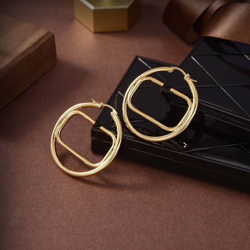 

Women Hoop Earrings Designer Gold Earrings 4.0 Cm Luxury Fashion Womens Circle Letters Earring Jewelry V Earring Stud Hoops New 22021204R, Golden;silver