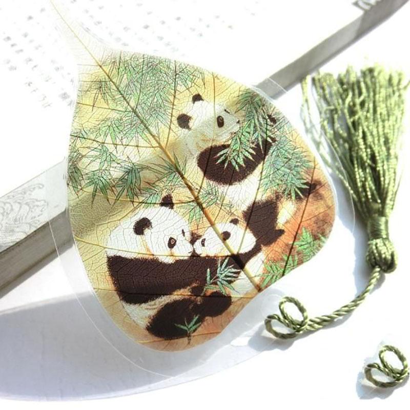 

1 Piece Panda Veins Bookmark Bodhi Vein Bookmark Office Accessories School Stationery Items Package Bookmarks