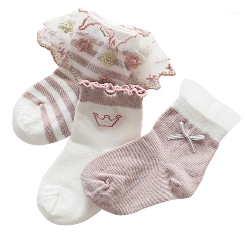 

3 Pairs Summer Newborn Princess Socks Toddler Kids Baby Boys Girls Socks Lace Bow Floral Anti-Slip Floor 20201