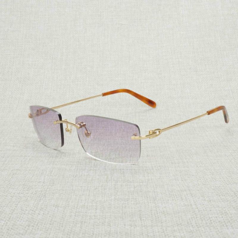 

Sunglasses Vintage Rimless Square Men Women Glasses Metal Frame Eyeglasses Shades Oculos Gafas For Club Driving Accessories 011N1