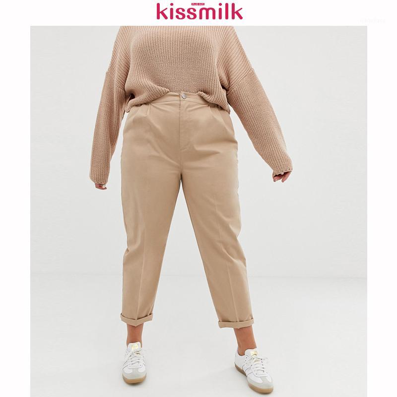 

Kissmilk 2020 Womens New Fashion Summer Spring Pocket Plus Size Casual Style High Waist Solid Color Vintage Straight Pants1, Apricot