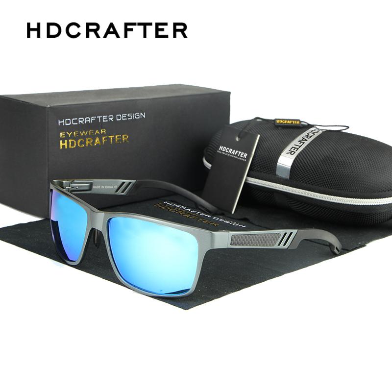

HDCRAFTER Aluminum Magnesium Polarized Sunglasses Men Driving Square Sun Glasses for Male Eyewear masculino