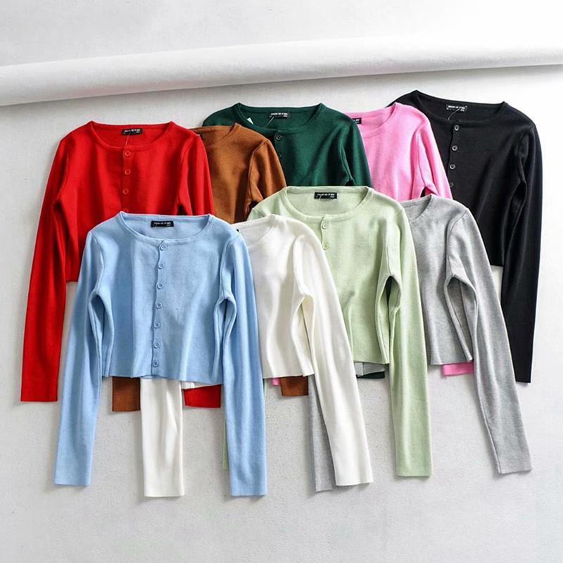 

Women's Knits & Tees Fall Kawaii Cropped Vesten Vrouwen Knit Crop Trui Top Roze Zwart Sexy Truien Leuke Gebreide Vintage Sweater Cardigan Cl, White