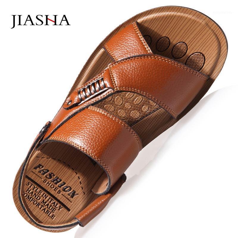 

Shoes Men Sandals Summer Genuine Leather Roman Sandals Male Casual Shoes Beach Men Fashion Outdoor Classic Slippers Man Footwear1, Brown 626